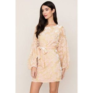 Yumi Kim bellflower blush Floral Mini Dress in Cream and Pink